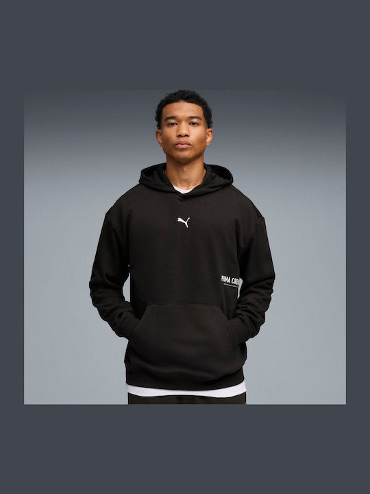 PUMA Graphic French Terry Men's Sweatshirt Black with Hood
