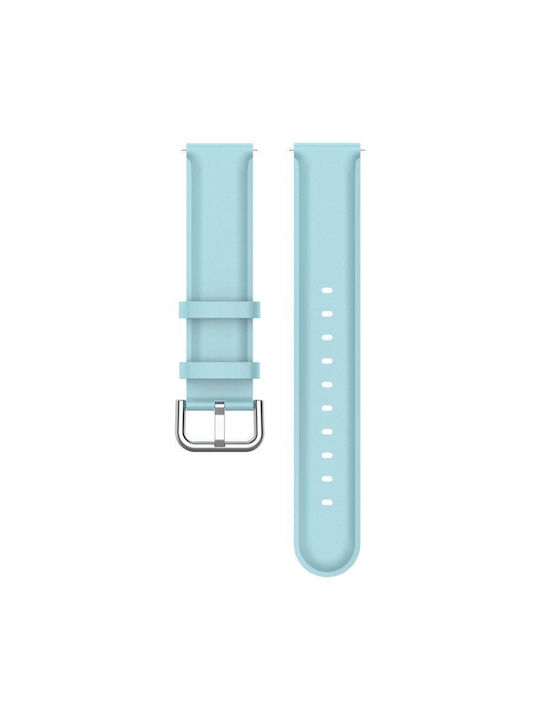 Genuine Leder Uhrenarmband Rundes Ende 20 mm Hellblau