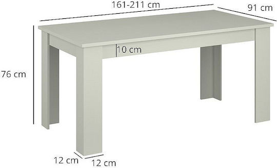 Karin Κουζίνας Επεκτεινόμενο Λευκό 160+51x91x76εκ.