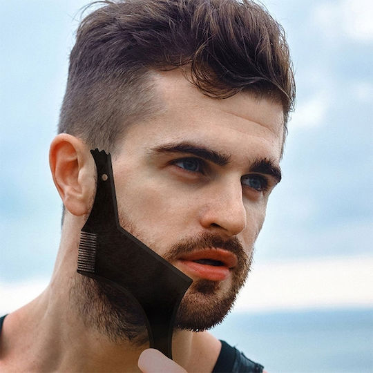 3 Pieces Beard Styling Template Men's Comb All-in-one Beard Shaping Tool Black