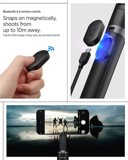 Spigen Magsafe+ Селфи Стик Трипод За Мобилно Устройство Bluetooth Черен
