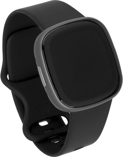 Fitbit Versa 4 Aluminium 41mm Αδιάβροχο Smartwatch με Παλμογράφο (Μαύρο)