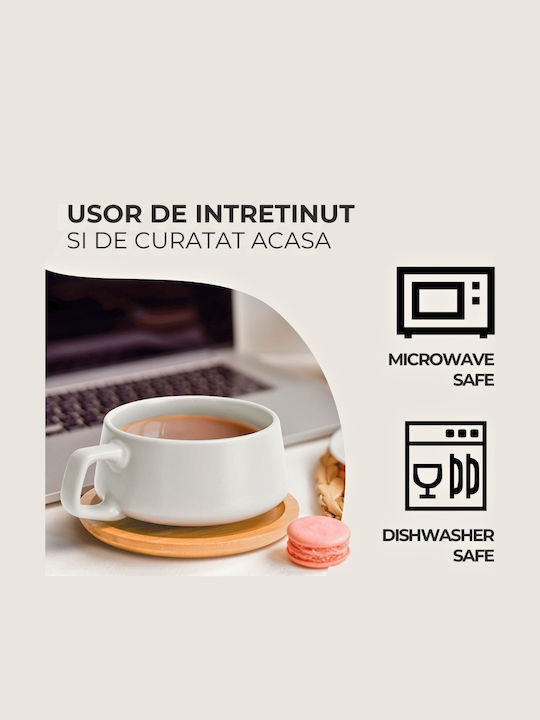 Miamio Комплект чаши Cappuccino Бамбуков Бели 320мл 4бр