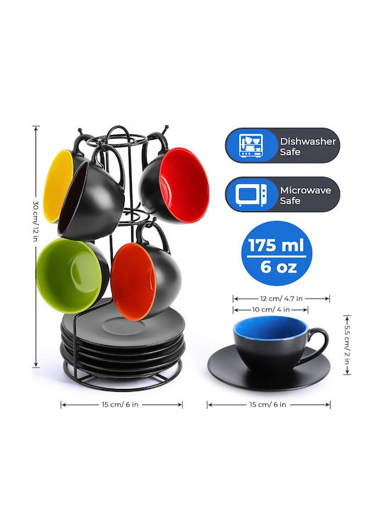 Miamio Set Căni Cappuccino De ceramică Multicolore 175ml 6buc