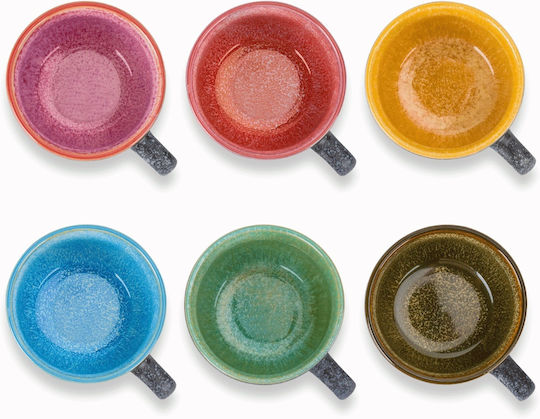 Miamio Set Tassen Espresso Keramik Mehrfarbig 80ml 6Stück