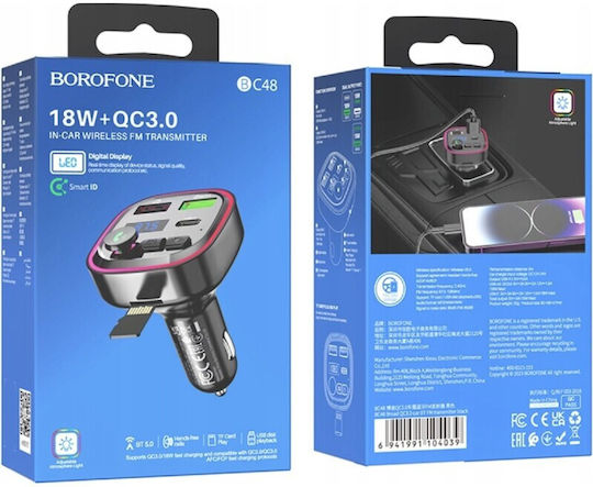 Borofone FM Transmitter Αυτοκινήτου Bc48 mit Bluetooth / USB