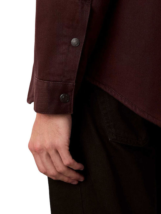 Μακρυμάνικo Βαμβακερό Overshirt Burgundy