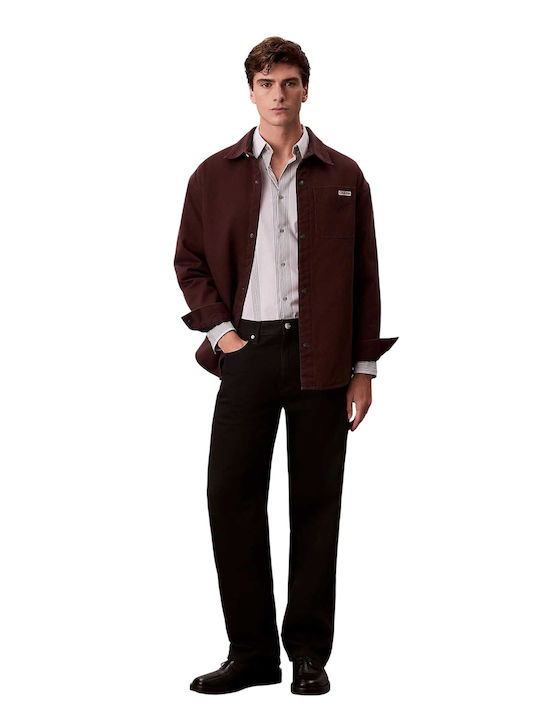 Μακρυμάνικo Βαμβακερό Overshirt Burgundy