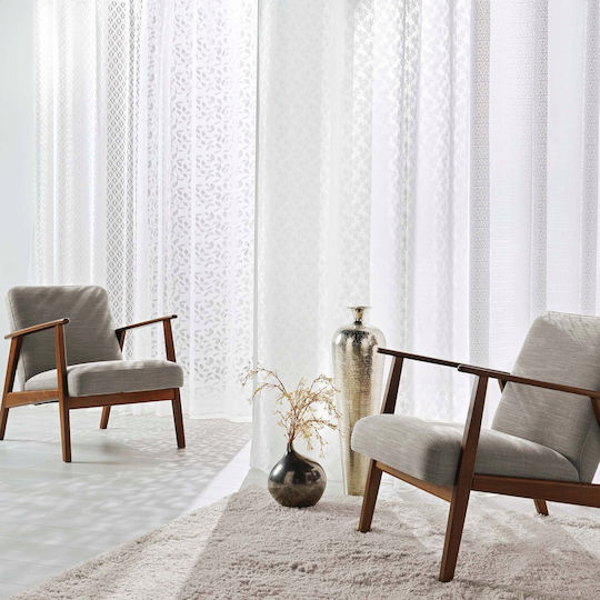 Douceur d'Intérieur Κουρτίνα με Τρουκς Λευκή 140x280εκ.
