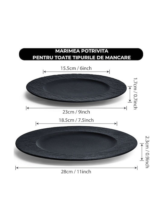 Miamio Oasis Collection Negru Ceramică Set de Vase 4buc