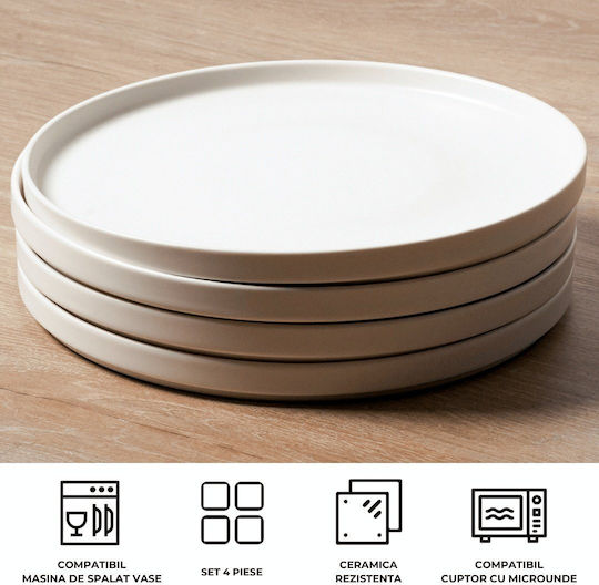 Miamio Alb Ceramică Set de Vase 4buc