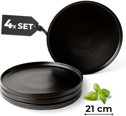 Miamio Negru Ceramică Set de Vase 4buc