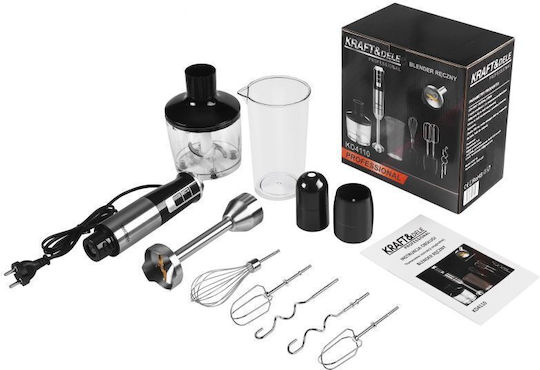 Kraft & Dele Blender De Mână Cu Tijă Din Inox 1500W Argintiu