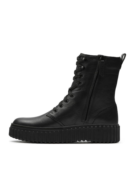 Torhill Style Leather Women's Ankle Boots Black
