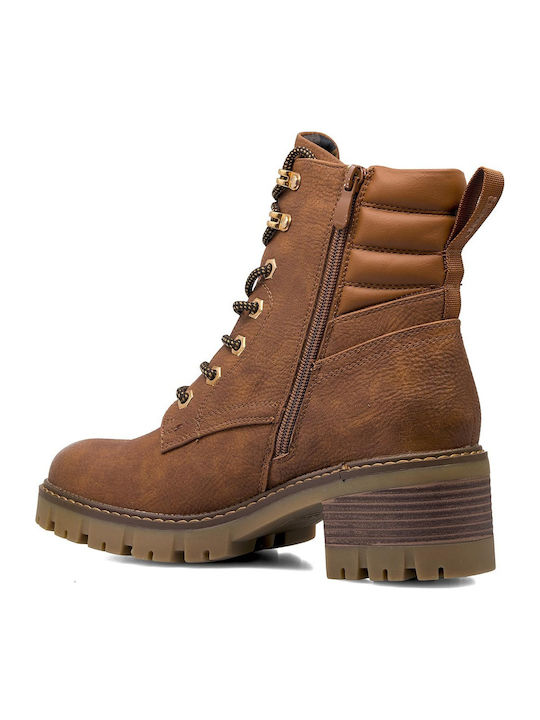 Leather Women's Ankle Boots Tabac Brown