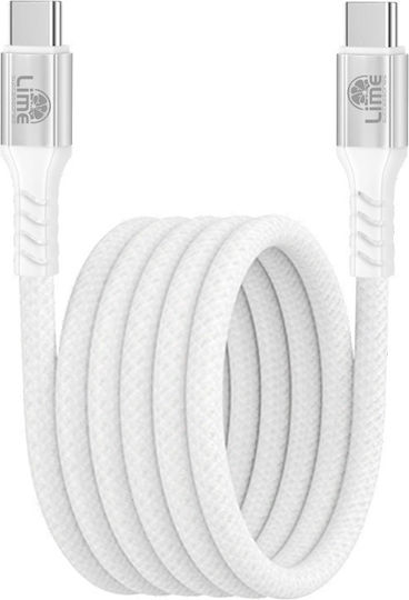 Lime Magnetic / Braided USB 2.0 Cable USB-C male - USB-C 120W Πράσινο 1.2m