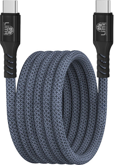 Lime Magnetic / Braided USB 2.0 Cable USB-C male - USB-C 68W Πράσινο 1.2m