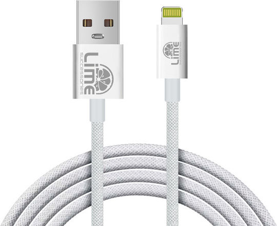 Lime Braided USB-A to Lightning Cable 15W Green 1m