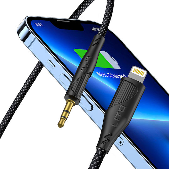 Lito USB 2.0 Cable USB-C male - 3.5mm Black 1m