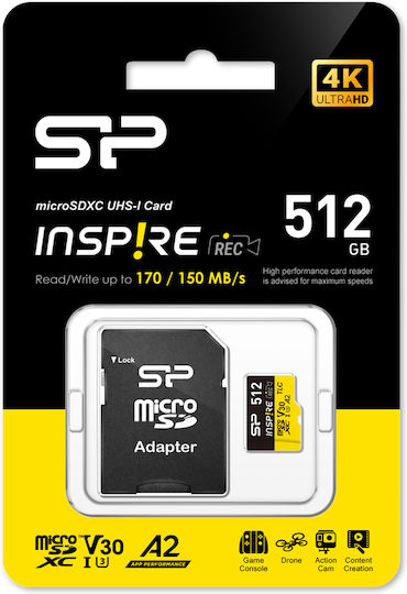 Silicon Power microSDXC Клас 10 U3 V30 A1 UHS-I