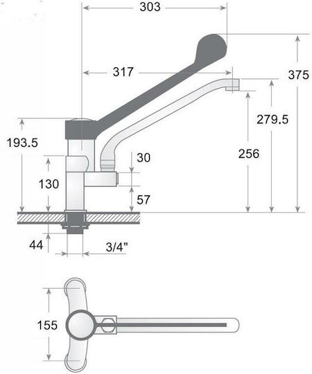 Thermostatic 2-Hole Faucet Caff Fr-350