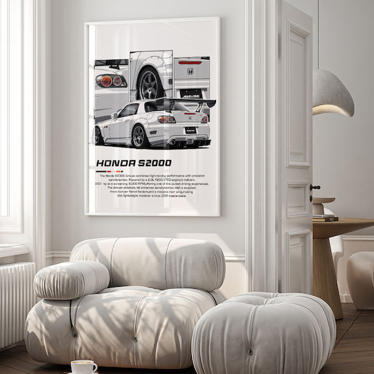 Poster Honda S2000 Cr035 30cm X 40cm Λευκό Ξύλινο Κάδρο