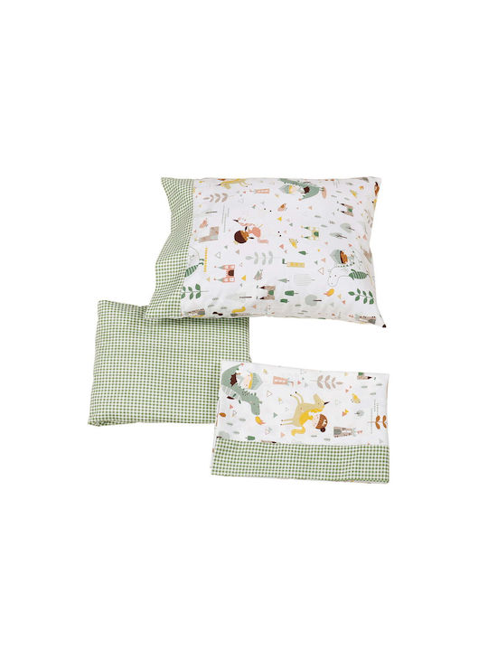 Beauty Home Baby Sheets Set Crib Cotton Satin Fitted Green 120x160cm