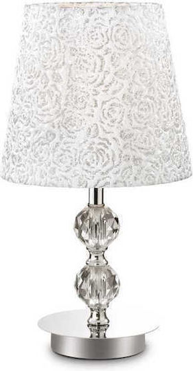 Ideal Lux Metal Table Lamp for Socket E27 with Silver Shade and Base