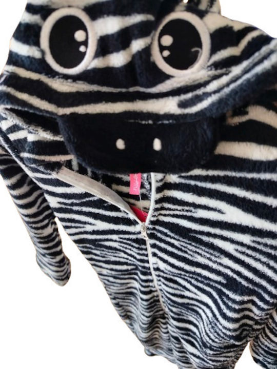 Dicalvo Kids' One-piece Pajamas Winter Fleece Zebra