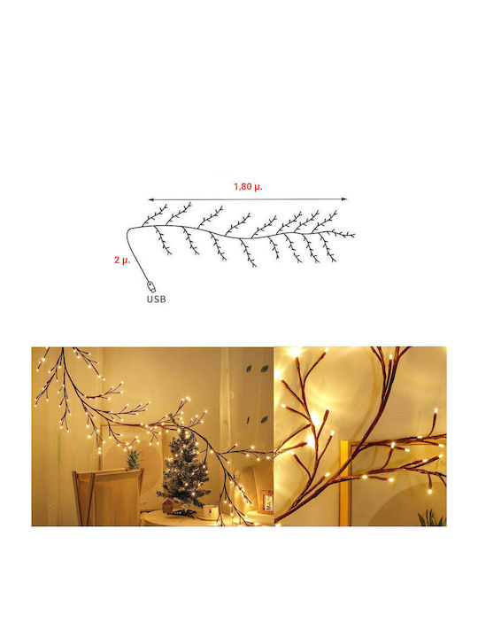 144 Светлини LED Топъл бял USB тип Лента 1бр