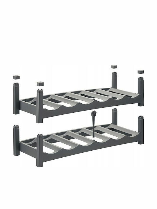 Rotho Vario Tabletop Wine Rack 6 Bottle S Grey