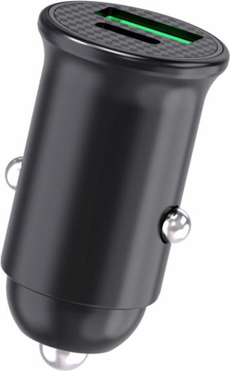 Serioux Автомобилен Зарядно Устройство 60W с Портове 1xUSB-A 1xType-C