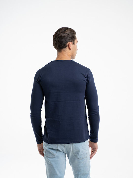 Long Sleeve Blue Blouse