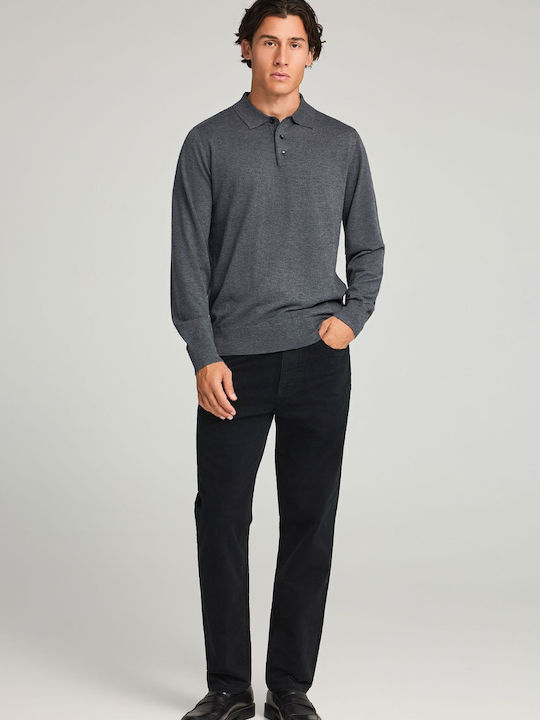 Polo Langarmbluse Gray