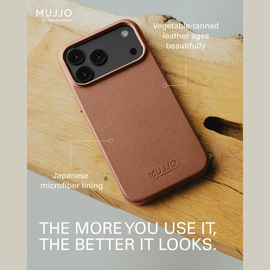 Mujjo Full Back Cover Δερμάτινο 1mm Καφέ (iPhone 17 Pro)