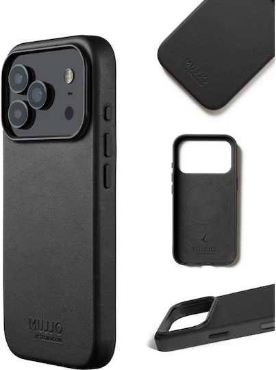Mujjo Back Cover Δερμάτινο 1mm Μαύρο (iPhone 17 Pro)