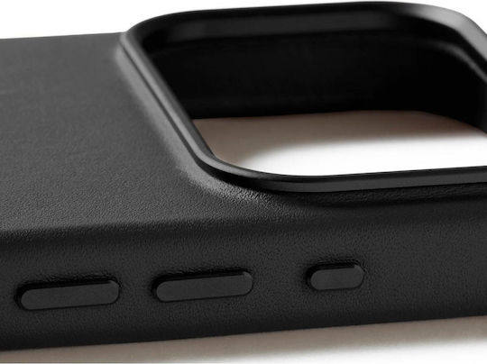 Mujjo Back Cover Δερμάτινο 1mm Μαύρο (iPhone 17 Pro)