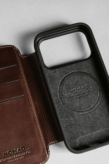 Nomad Wallet Piele / Silicon 2mm Maro (iPhone 17 Pro)