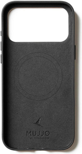 Mujjo Umschlag Rückseite Leder 1mm Schwarz (iPhone 17 Pro Max)