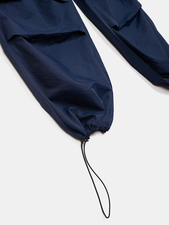 Women's High Rise Trousers Blue Blue Drawstring
