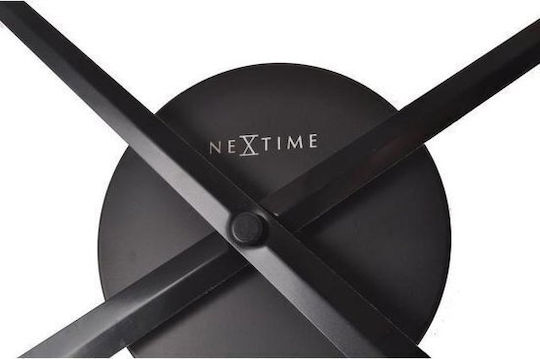 Nextime Αθόρυβο Ρολόι Τοίχου Μεταλλικό Μαύρο Ø85cm
