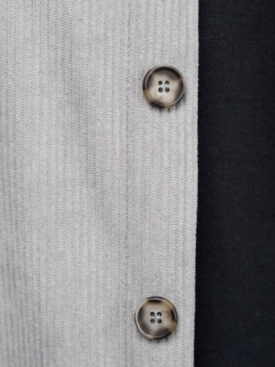 Long Sleeve Corduroy Overshirt Gray