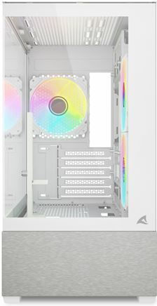 Sharkoon MK7 ARGB Gaming Mini Tower Computer Case with Side Window White