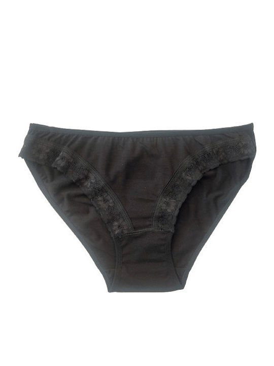 Cotton Women's Briefs 3Pack With Black Lace