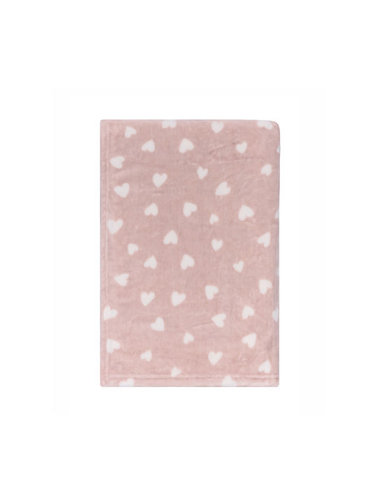 Kentia Blanket Cot Amar Fleece Pink 100x140cm