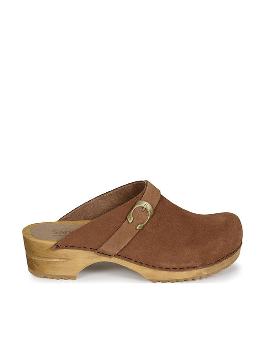 Sanita Damen Clogs Braun