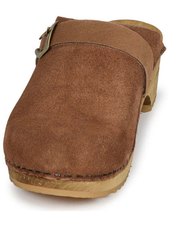 Sanita Damen Clogs Braun