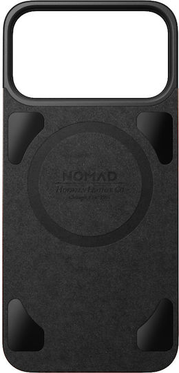 Nomad Magnetic Leather Back Cover iPhone 17 Pro Max Compatible with Magsafe Horween Leather Rustic Brown