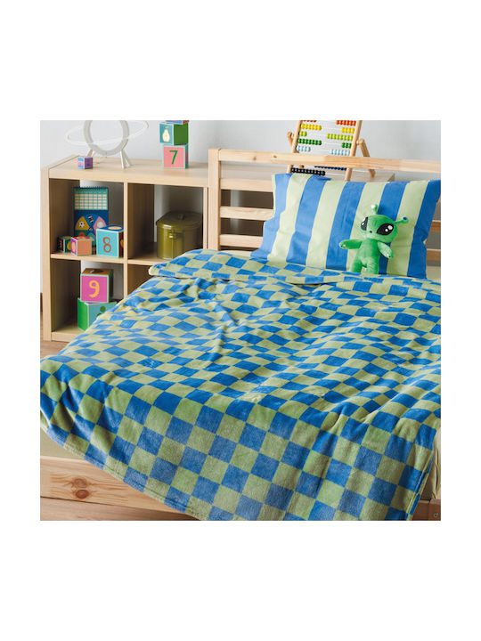 Kentia Κουβέρτα Fleece Matty Μπλε 220x160εκ.