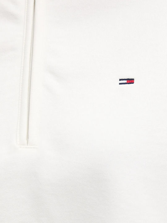 Flag Cropped Women's Sweatshirt Jacket Ecru